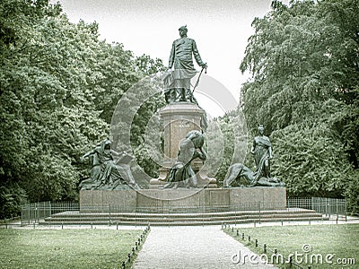 Historic statue in a park in Berlin Editorial Stock Photo