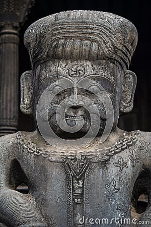 Warrior statue of Hindusim temple , Kathmandu , Nepal Stock Photo