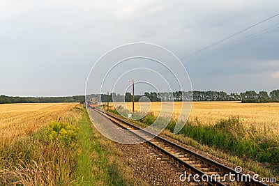 Historic steam engine `Molli` and train travelling from Bad Doberan in northern Germany Editorial Stock Photo