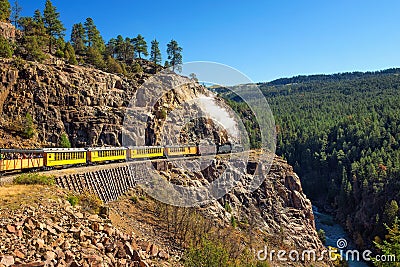 Historic steam engine train in Colorado, USA Stock Photo