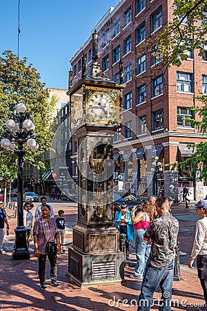 Historic steam powered clock in Gastown, Vancouver Editorial Stock Photo