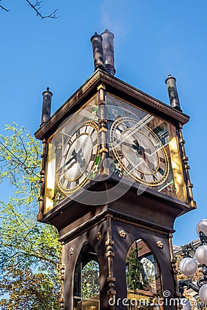 Historic steam powered clock in Gastown, Vancouver Editorial Stock Photo