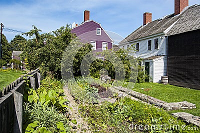 The historic Strawbery Banke Museum, ofl colonial installation in New Hampshire, Portsmouth Editorial Stock Photo