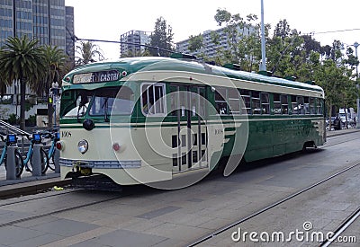 Historic streetcar of the city of San Francisco Editorial Stock Photo