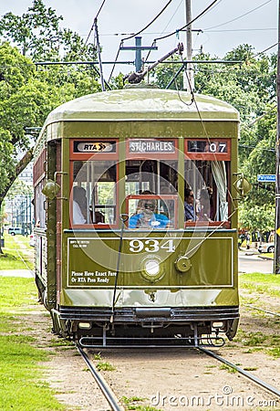 Historic streetcar St. Charles Editorial Stock Photo