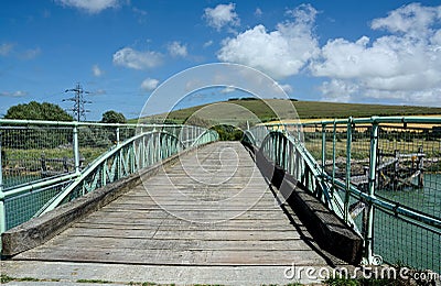 Historic Swing Bridge. Southease, East Sussex. UK Stock Photo