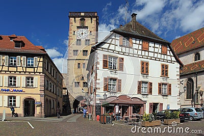 Historic tower in Ribeauville Editorial Stock Photo