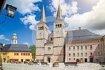 Historic town of Berchtesgaden, Berchtesgadener Land, Bavaria Editorial Stock Photo