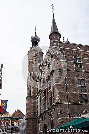 Historic town hall with towers in Venlo, Holland Stock Photo