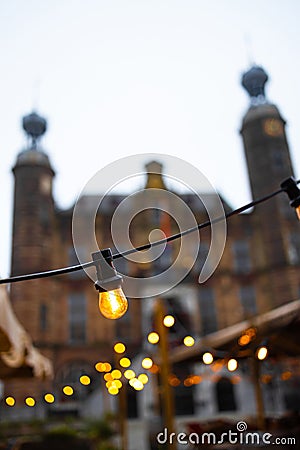 historic town hall of venlo in the netherlands in winter blur background Stock Photo