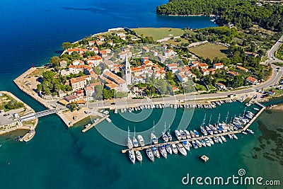 Historic town of Osor between islands Cres and Losinj, Croatia Stock Photo