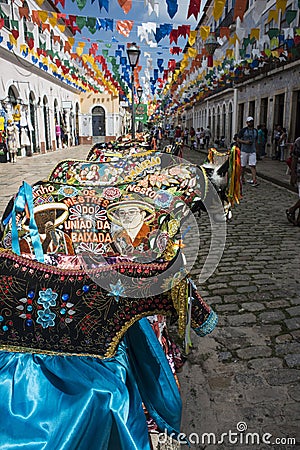 Historic town Sao Luis, Brazil Editorial Stock Photo