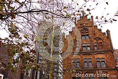 historic town of venlo in the netherlands in winter Stock Photo