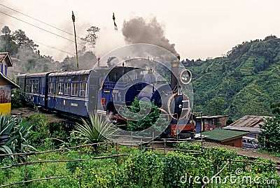 Historic train, Darjeeling Himalayan Railway, narrow-gauge railway, Toy Train, UNESCO World Heritage Site, Darjeeling Editorial Stock Photo