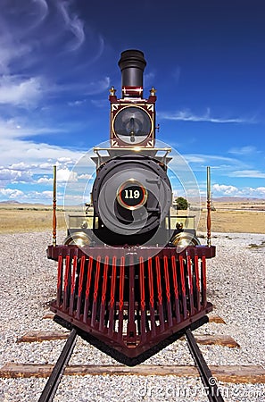 Historic Train Golden Spike Stock Photo