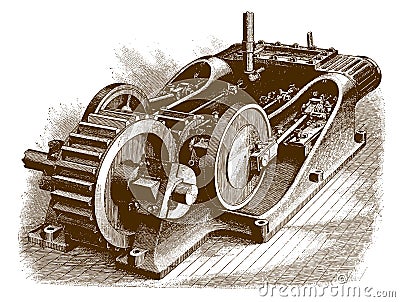 Historical twin engine Vector Illustration