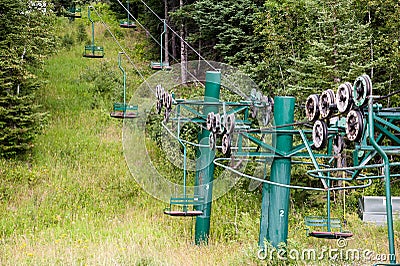 Historic two person ski lift Stock Photo