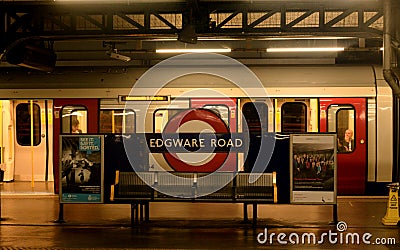 Underground edgware road station in london Editorial Stock Photo