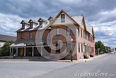 Historic Victorian Wolf Hotel in downtown Saratoga, Wyoming, USA Editorial Stock Photo