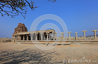 Vijaya Vittala temple in Hampi runes in India Stock Photo