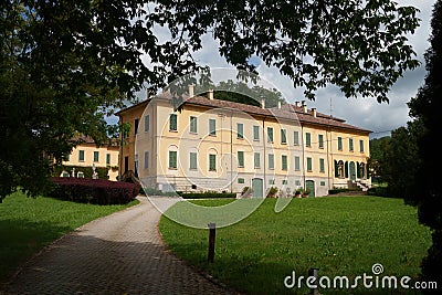 Historic villa at Rocca de Giorgi, Pavia province, Italy Stock Photo