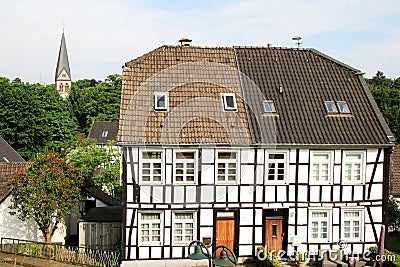 Historic village Gruiten, timbered village near Mettmann, in Germany Stock Photo