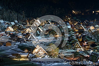 Historic Village of Shirakawa-go in winter Stock Photo