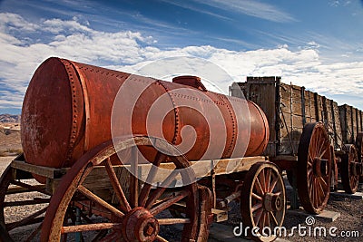 Historic water wagon Stock Photo