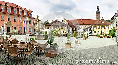 Historic Weikersheim Market Place. Editorial Stock Photo