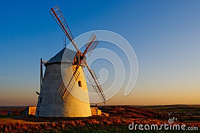 Historic windmill in retz Stock Photo