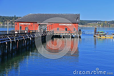 Coupeville Pier on Whidbey Island, Washington State Editorial Stock Photo