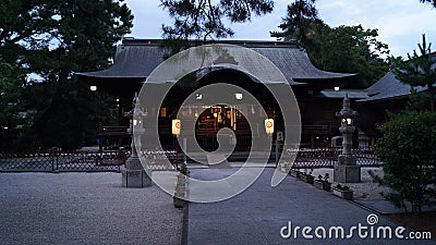 Historic wooden buildings of the city of Matsue. Shimane, Japan Editorial Stock Photo