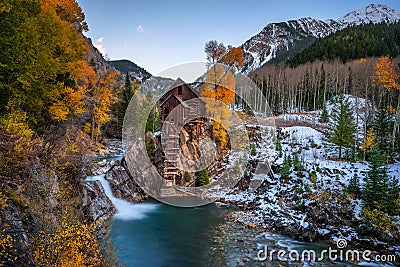 Historic wooden powerhouse called the Crystal Mill in Colorado Stock Photo