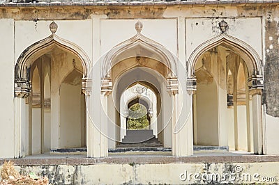 Historical abandon fort architectural structure in hyderabad Stock Photo