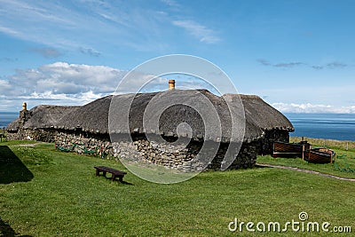 A historical ancient houses in the Isle of Skye museum of island life in Northern Scotland Stock Photo