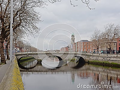 Historical arch bridge over river Liffey, Dublin Editorial Stock Photo