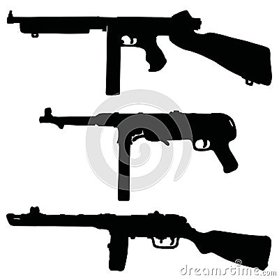 Historical automatic guns Vector Illustration