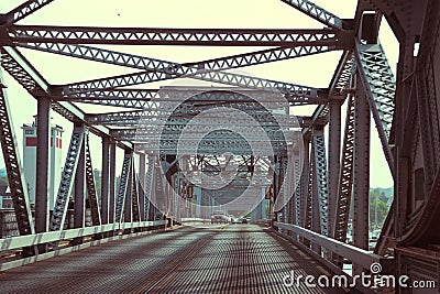 The historical Bayview Bridge that spans over the Sturgeon Bay body of water Editorial Stock Photo