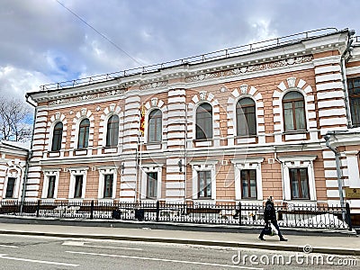 Moscow, Russia, March, 10, 2024. Historical building at the address: 24 Shchepkina Street, Moscow, building 1 Editorial Stock Photo