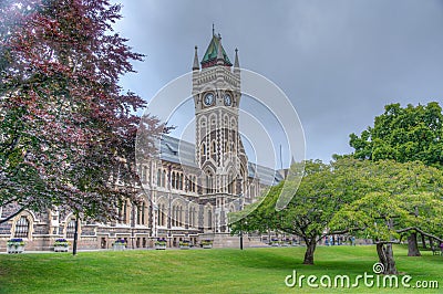 Historical building in the campus of University of Otago in Dunedin, New Zealand Stock Photo