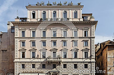 Historical Building Facade in Rome Stock Photo