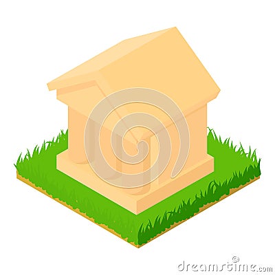 Historical building icon isometric vector. Theatre theater museum building Vector Illustration