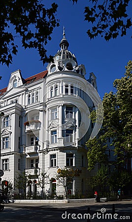 Historical Building at the Square Bundesplatz in the Neighborhood Wilmersdorf, Berlin Editorial Stock Photo