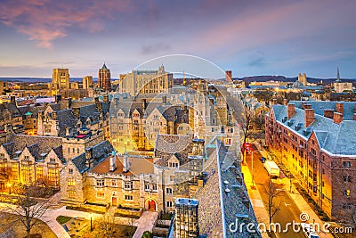 Historical building and Yale university campus Stock Photo