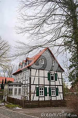 Historical buildings in Hildesheim, Gerrmany, Moritzberg Stock Photo