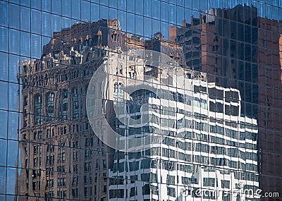 Historical buildings mirroring in modern architecture Editorial Stock Photo