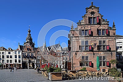 Historical buildings in Nijmegen, Holland Editorial Stock Photo