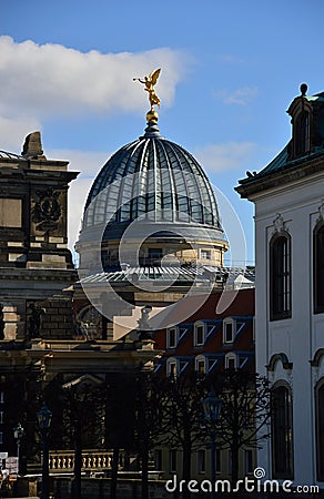 Historical Buildings in the Old Town of Dresden, the Capital City of Saxony Stock Photo