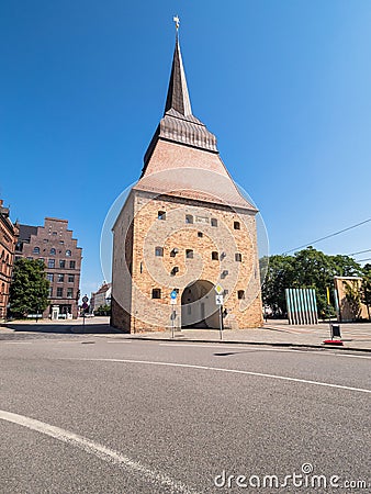 Historical buildings in Rostock Stock Photo
