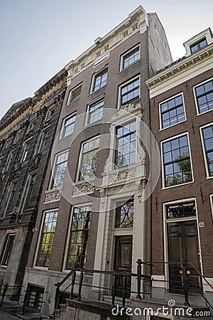 Historical Canal House Kloveniersburgwal Canal At Amsterdam The Netherlands 23-6-2022 Editorial Stock Photo